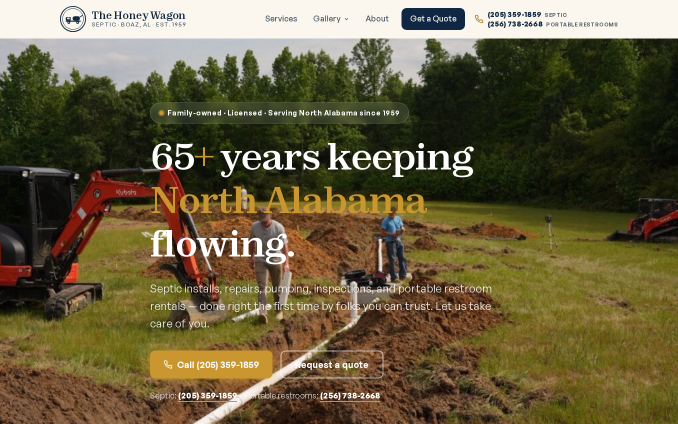 The Honey Wagon website — built by Toolbelt Web